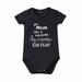 ZCFZJW Toddler Baby Boys Girls Rompers Bodysuit One Piece Newborn Funny Letters Print Short Sleeve Onesie Jumpsuit Birthday Mother s Day Children Day Gift Clothes #01-Black 3-6Months