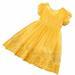 YDOJG Girls Dresses Lace Lace Dress Summer Princess Dress Bow Embroidery Fly Sleeve Yellow And White Dress For 5-6 Years