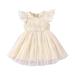 Girls Dresses Small And Medium Sized Summer Style Short Sleeved Small Flying Sleeve Embroidery Stitching Dress For 2-3 Years