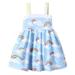 TAIAOJING Baby Girls Dresses Cute Summer Short Sleeve Rainbow Print Sundress Summer Casual Mini Dresses For 11 Years