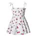 gvdentm Easter Dresses For Girls Toddler Girl s Polka Dots Mesh Flounce Long Sleeve Flared Shirred Dress Red 1-2 Years