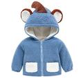 FRSASU Clearance Girls Boys Winter Warm Coat Knit Outwear Hooded Jumpsuit Blue 80(80)