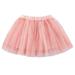 Scyoekwg Dresses for Little Girls Dress Tulle Skirt Toddler Girls Cute Party Dance Solid Color Embroidery Net Yarn Tulle Princess Dress Skirt Pink 7-8 Years