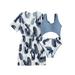 Baby Girl Swimsuit 3 Piece Swimsuits Green Floral Prints Girls Swimwear Set