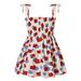 Scyoekwg Toddler Baby Girl Dress Clearance Summer Toddler Baby Girls Sleeveless Suspender Dress Floral Children s Clothing White 1-1.5 Years