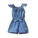 Girls Dresses Denim Dress Long Summer Denim Dress Summer Style Small Flying Sleeve Vest Lace Solid Color Denim Dress For 3-4 Years