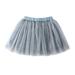 Scyoekwg Dresses for Little Girls Dress Tulle Skirt Toddler Girls Cute Party Dance Solid Color Embroidery Net Yarn Tulle Princess Dress Skirt Gray 11-12 Years