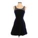 Express Casual Dress - A-Line Scoop Neck Sleeveless: Black Print Dresses - Women's Size X-Small