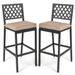 Costway Set of 2 Patio Bar Chairs with Detachable Cushion and Footrest-Argyle Pattern