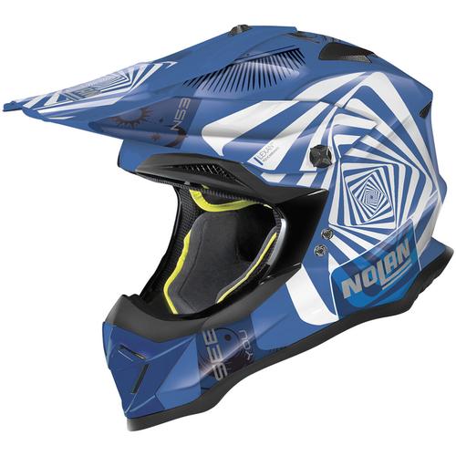 Nolan N53 Riddler Motocross Helm, weiss-türkis-blau, Größe M