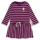 Sigikid Mädchen Mini Kleid aus Bio-Baumwolle Kinderkleid, lila/weiß gestreift, 104