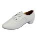 Cathalem Men s Solid Color Lace Up Modern Dance Shoes Dance Hall Latin Dance Shoes White 44