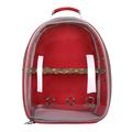 Bird Carrier Bag Pet Backpack Parrot Cage Transparent Cover Travel Large pouch for Parakeets Hiking Finches Red Red 32x26x41cm