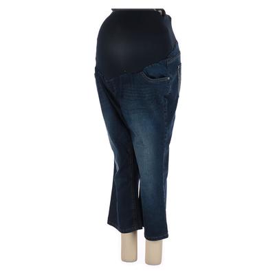 Motherhood Jeans - Mid/Reg Rise: Blue Bottoms - Women's Size Small Maternity - Dark Wash