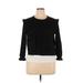 Nina Leonard Cardigan Sweater: Black Color Block Sweaters & Sweatshirts - Women's Size X-Large