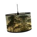 Drum Print Lamp Shade Chandelier Lamp Cover for E26/E27 Lampholder Retro Decorative Bamboo Lampshade Cover for Floor Table Hanging Style D