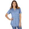 Plus Size Women's Short-Sleeve Notch-Neck Tee by Woman Within in French Blue Flowers (Size 1X) Shirt