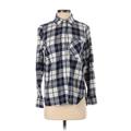 Old Navy Long Sleeve Button Down Shirt: Blue Plaid Tops - Women's Size Medium