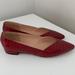 J. Crew Shoes | Jcrew Red Embossed Leather Pointy Toe Flats | Color: Red | Size: 8