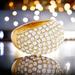 J. Crew Jewelry | J. Crew Pave Crystal Cocktail Ring - Clear | Color: Gold | Size: 8