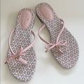 Kate Spade Shoes | Kate Spade Pink Mistic Bow Flat Thong Sandal Size 8m | Color: Pink/Tan | Size: 8