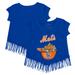 Girls Youth Tiny Turnip Royal New York Mets Nacho Helmet Fringe T-Shirt