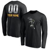 Men's Fanatics Branded Black Oakland Athletics Personalized Midnight Mascot Long Sleeve T-Shirt