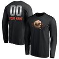 Men's Fanatics Branded Black San Francisco Giants Personalized Midnight Mascot Long Sleeve T-Shirt