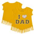 Girls Youth Tiny Turnip Gold San Diego Padres I Love Dad Fringe T-Shirt