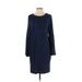 B Collection by Bobeau Casual Dress - Shift: Blue Solid Dresses - Women's Size Small