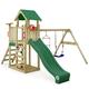 Wickey Play Tower Climbing Frame MultiFlyer Light, Swing & Green Slide, Outdoor Children's Climbing Tower with Sandpit, Ladder & Play Accessories for the Garden