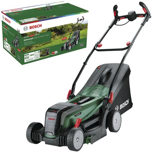 „Akku-Rasenmäher BOSCH HOME & GARDEN „“UniversalRotak 2x18V-37-550″“ Rasenmäher grün Akku-Rasenmäher ohne Akku und Ladegerät“