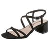 Sandalette TAMARIS, Damen, Gr. 39, schwarz, Textil, Veloursleder, elegant, Schuhe, Sommerschuh, Sandale, Blockabsatz, mit feinen Riemchen