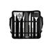 stainless steel BBQ utensil 12PCS Stainless Steel BBQ Tools Set Grill Spade Brush Cutter Tweezer Barbecue Tools with Bag for Picnic Camping (Black)