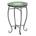 [US IN STOCK] Mosaic Round Terrace Bistro Table With Coloured Glass Green Flowers Mosaic