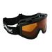Lunatic L-100D Adult Dual Lens Goggles - Black with Amber Lens - Snowmobile ATV MX Motocross