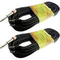 2 Pack 50ft 1/4 TS to Banana Plug 6.35mm TS Phono to Banana Plug Speaker Audio Cable HiFi Speaker Wire for DJ Application Mixer Headphone