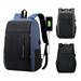 GÂ·PEH 18 Anti-theft Laptop Backpack School Bag Water-repellent W/ USB Charging Port(Blue)