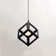 Plafonnier Cube Industriel, Suspension Luminaire en Métal, E27 Créatif Plafonnier Carré Noir