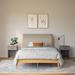 Lark Manor™ Amme Wood & Upholstered Platform Bed Metal in Brown/Gray | 46.5 H x 63.5 W x 89.5 D in | Wayfair 3BFD100E0D584551841C3E1F7959ADD9