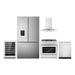 Cosmo 5 Piece Kitchen Package w/ 36" Freestanding Dual Fuel Range 36" Wall Mount Range Hood 24" Built-in Fully Integrated Dishwasher French Door Refrigera | Wayfair