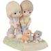 Precious Moments I'll Never Let You Go Bisque Porcelain Figurine Porcelain/Ceramic in Blue/Brown/Gray | 5.43 H x 4.53 W x 6.34 D in | Wayfair