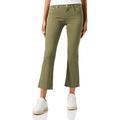 Replay Damen Jeans Schlaghose Faaby Flare Crop Comfort-Fit mit Power Stretch, Grün (Light Military 833), W25