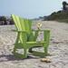 Uwharrie Chair Wave Wood Rocking Adirondack Chair in Indigo | Wayfair 7012-044 wash-left-side