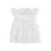 Qtinghua Toddler Baby Girl Sequin Tulle Dress Sleeveless Mesh Tutu Dress Summer Ruffle Layered Princess Birthday Cake Dress White 3-4 Years