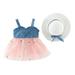 ZHAGHMIN Tween Dresses 10-12 Girls Trendy Baby Strap Bow Dresses Flowers Sleeveless Tulle Princess Toddler Girl Hat Kids Girls Dress&Skirt Little Girl Party Dress 6 Year Old Girl Clothes Princess Dr