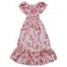 Girls Dresses Chiffon Summer Foreign Style Mid Length Beach Off Shoulder Floral Big Is Suitable As Flower Wedding Dresses For Girls