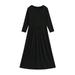 2DXuixsh Girls Size 10 Christmas Dress Toddler Girl Long Sleeve Scoop Neck Soild Loose Casual Daily Wear Long Maxi Princess Dress Big Girl Size 12 Dresses Black Size 120