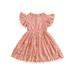 Toddler Girls Summer A-line Dress Short Sleeve O Neck Lace Floral Tassel Dresses