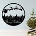The Holiday Aisle® Merry Christmas Sleigh Scenery Wall Décor, Metal in Black | 24 H x 24 W x 0.12 D in | Wayfair 06C891AAABB5445B9CACEC462E39357B